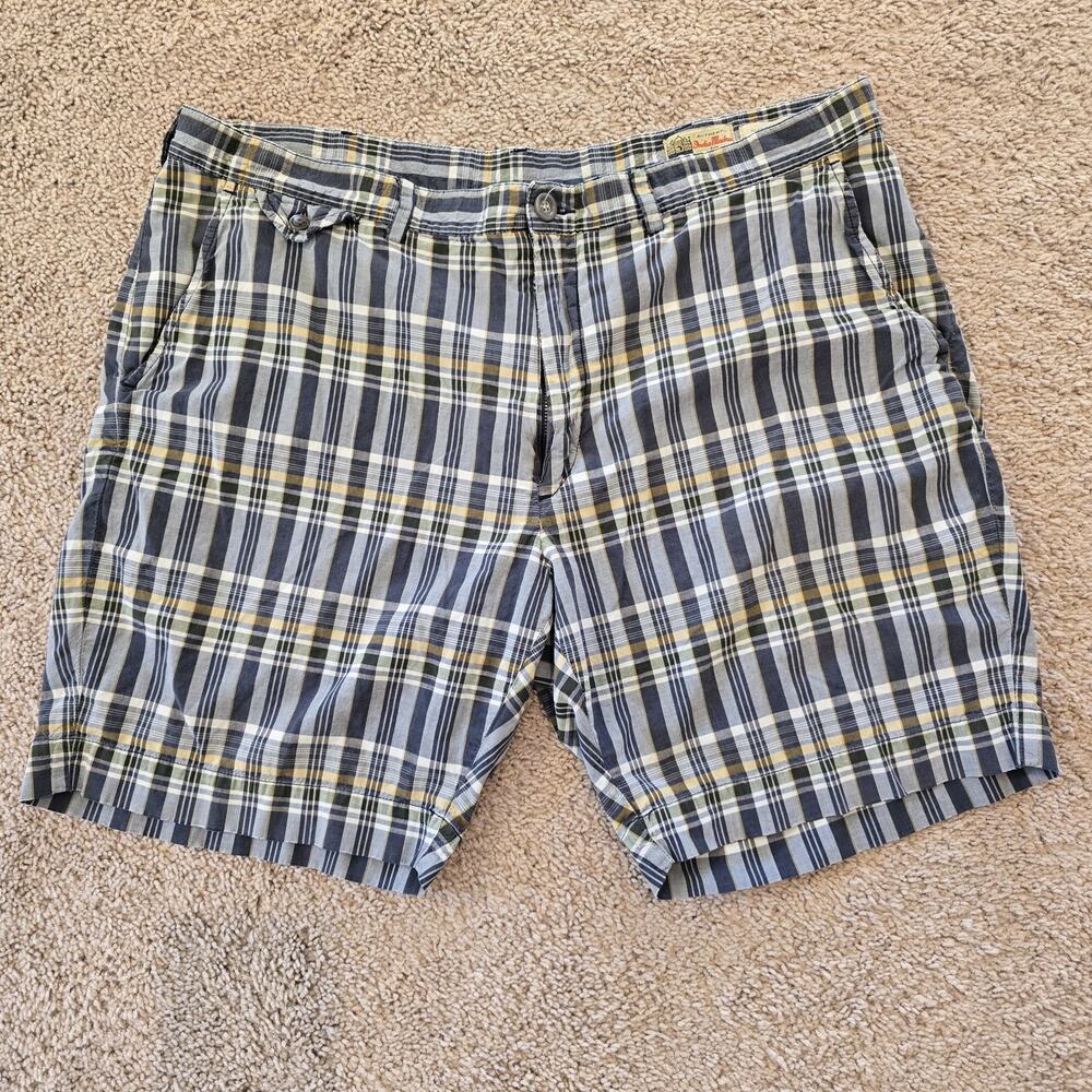 Polo Ralph Lauren Mens Madras Plaid Shorts Size 40‎ Flat Front Multicolor Preppy